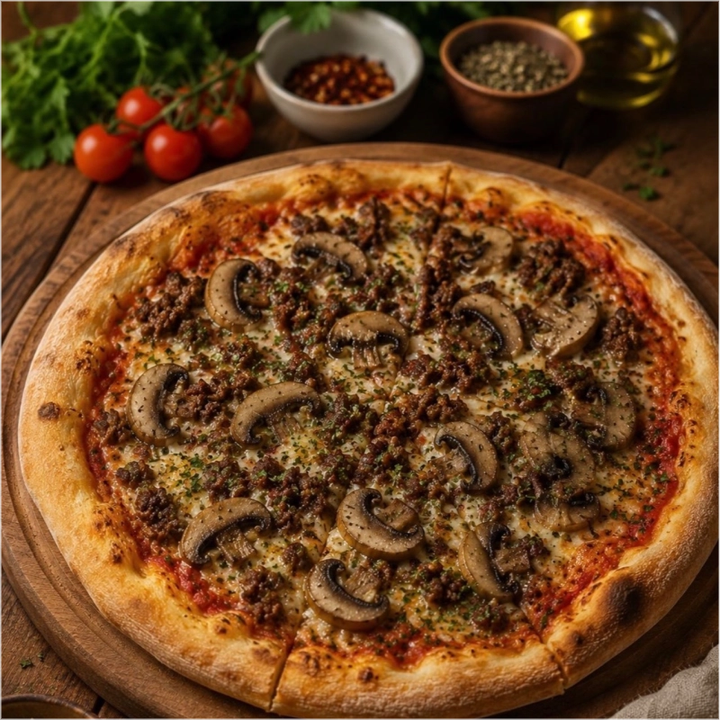 Pizza shoarma funghi